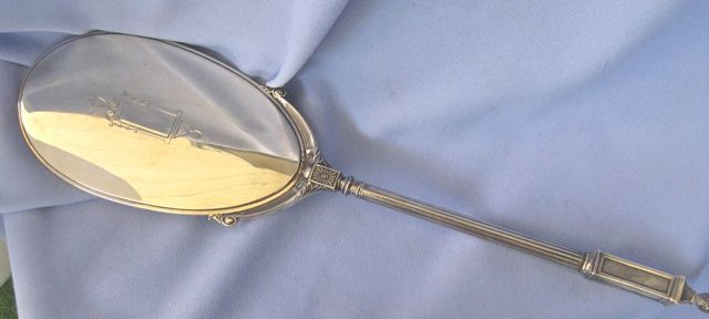 DECO Era Sterling Long Handle Hand Mirror DECO Era Sterling Long Handle Hand Mirror