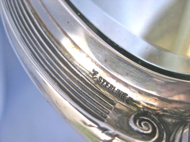 DECO Era Sterling Long Handle Hand Mirror DECO Era Sterling Long Handle Hand Mirror