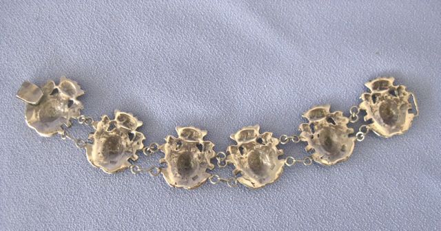 Vintage 800 Silver Unsigned PERUZZI Crown/Shield Bracelet/Earrings Vintage 800 Silver Unsigned PERUZZI Crown/Shield Bracelet/Earrings
