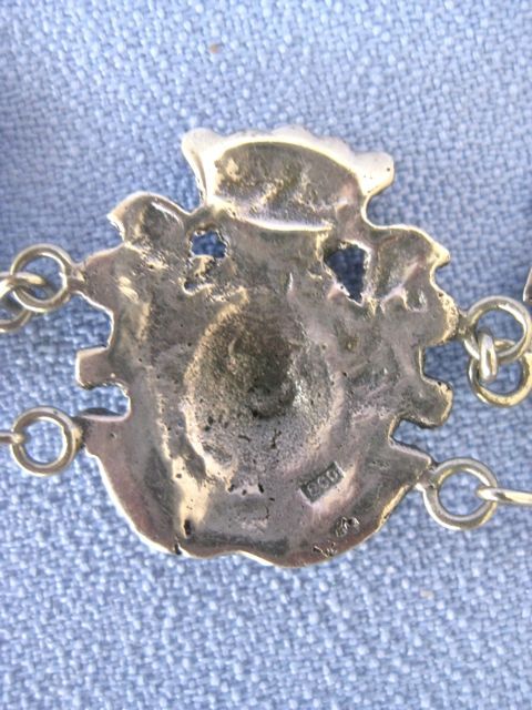 Vintage 800 Silver Unsigned PERUZZI Crown/Shield Bracelet/Earrings Vintage 800 Silver Unsigned PERUZZI Crown/Shield Bracelet/Earrings