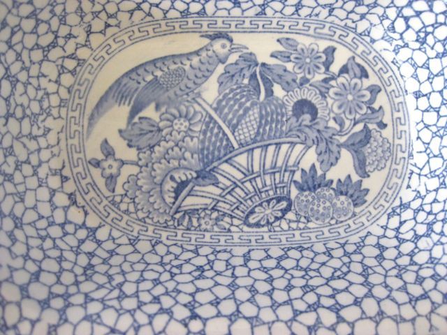 Adams Blue White CHINESE BIRD Bowl - Signed -8-1/2" Adams Blue White CHINESE BIRD Bowl - Signed -8-1/2"