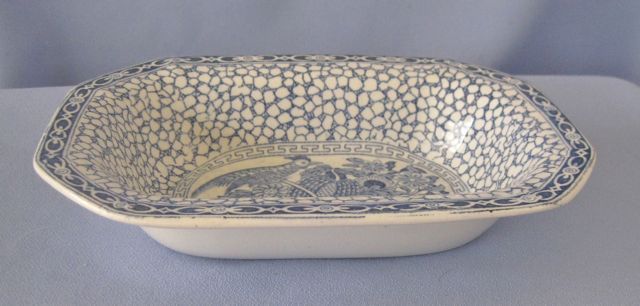 Adams Blue White CHINESE BIRD Bowl - Signed -8-1/2" Adams Blue White CHINESE BIRD Bowl - Signed -8-1/2"