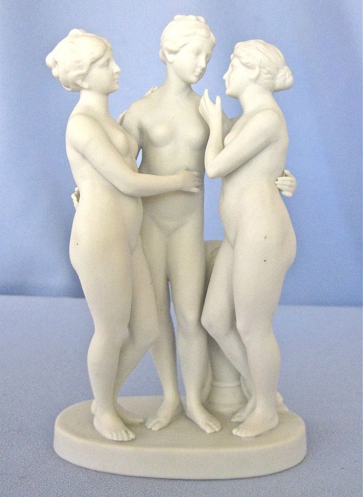 Old Bisque THREE GRACES Figurine -Signed Old Bisque THREE GRACES Figurine -Signed