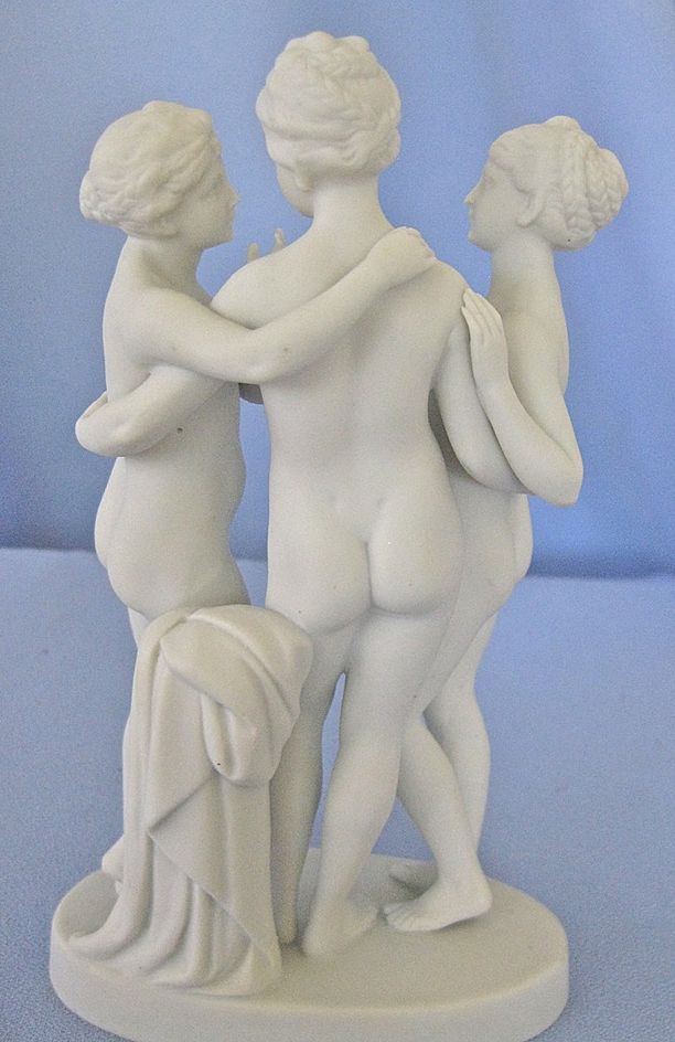 Old Bisque THREE GRACES Figurine -Signed Old Bisque THREE GRACES Figurine -Signed