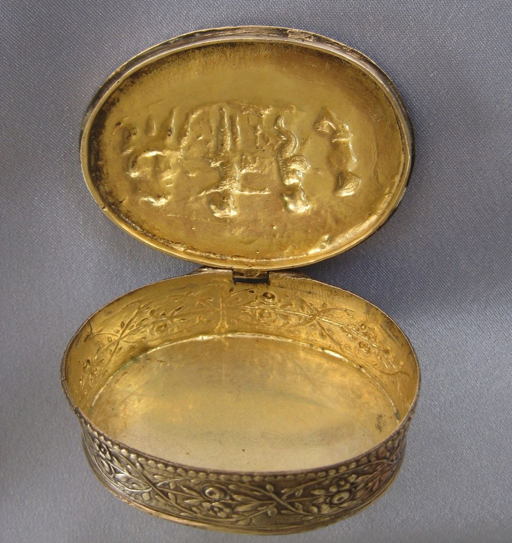Antique 800 Silver Trinket Box - "Musical Cherubs" - Germany Antique 800 Silver Trinket Box - "Musical Cherubs" - Germany