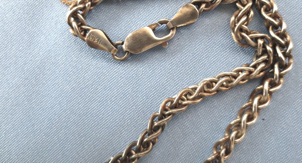 Sterling Amethyst Pendant/Chunky Wheat Chain Sterling Amethyst Pendant/Chunky Wheat Chain