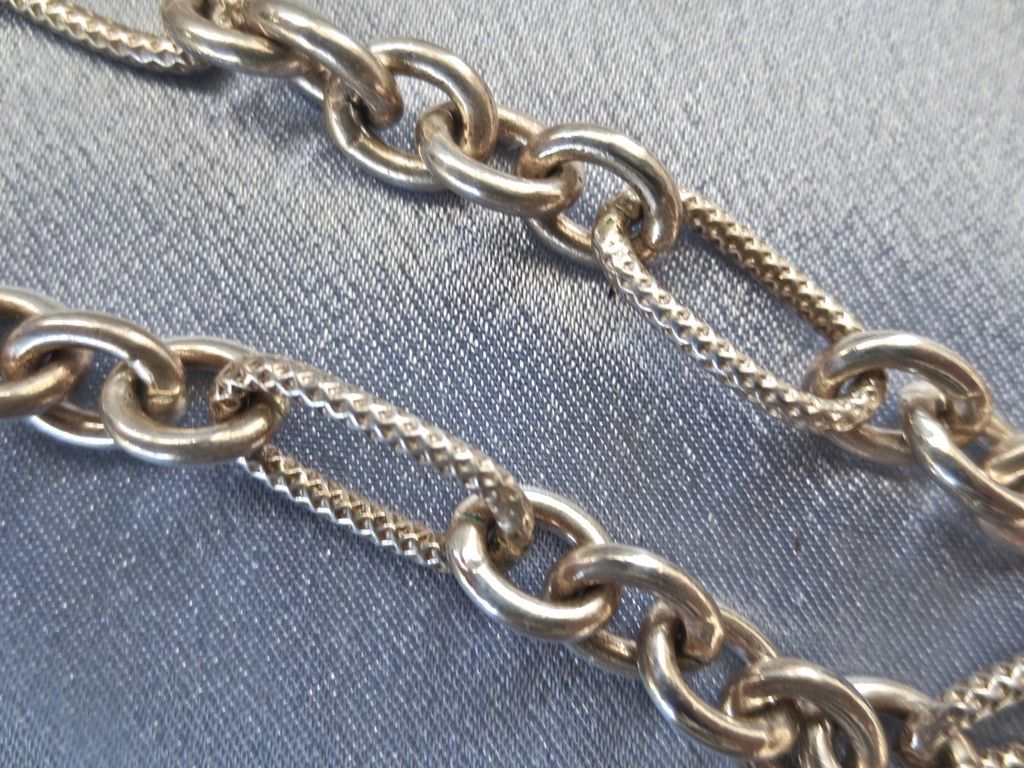Chunky Sterling Textured Open Link Chain Chunky Sterling Textured Open Link Chain