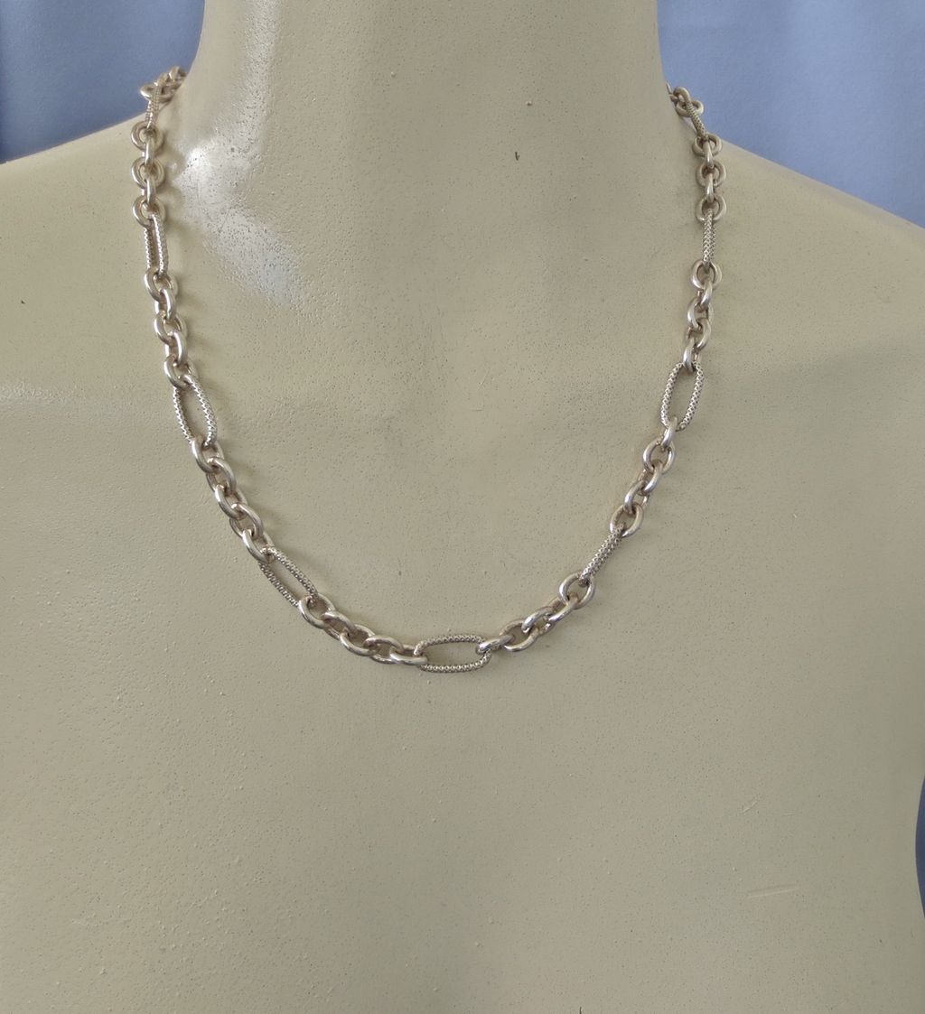 Chunky Sterling Textured Open Link Chain Chunky Sterling Textured Open Link Chain