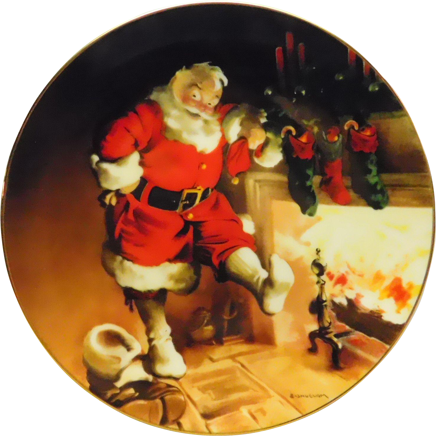 Edwin Knowles "Santa By The Fire" Collector's Plate Edwin Knowles "Santa By The Fire" Collector's Plate