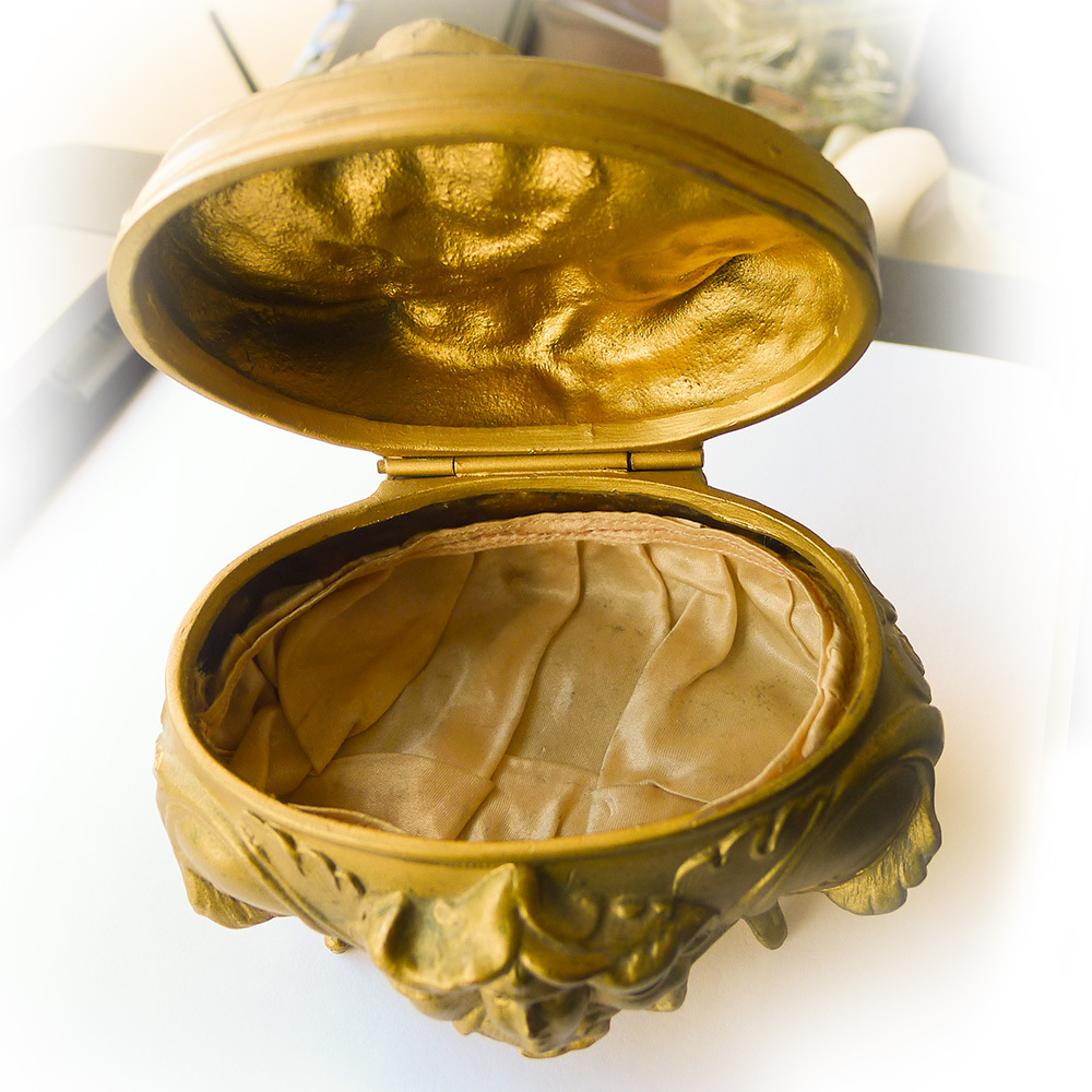 Jewelry Box - Antique Gold Plated Art Nouveau - Circa 1900 Jewelry Box - Antique Gold Plated Art Nouveau - Circa 1900