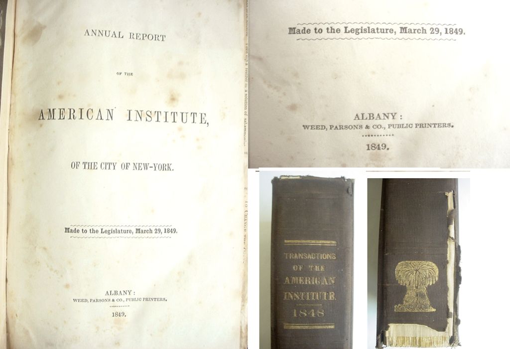 19th Century Scrap Book from The American Institute Report 1849 19th Century Scrap Book from The American Institute Report 1849