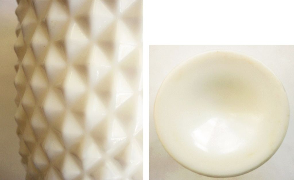 Pressed Glass Spooner Sawtooth Pattern Milk Glass Pressed Glass Spooner Sawtooth Pattern Milk Glass