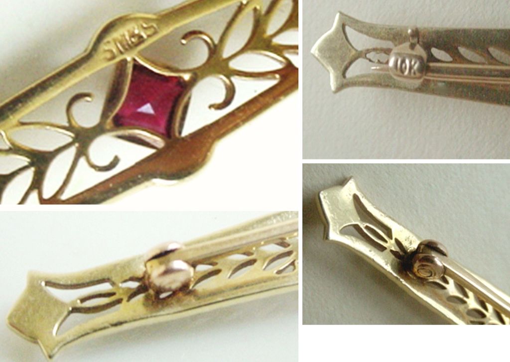 Edwardian Antique Bar Pin 10K Yellow Gold Openwork SM&S Edwardian Antique Bar Pin 10K Yellow Gold Openwork SM&S