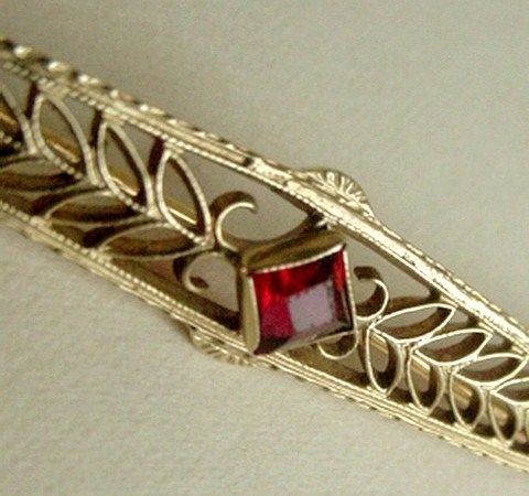 Edwardian Antique Bar Pin 10K Yellow Gold Openwork SM&S Edwardian Antique Bar Pin 10K Yellow Gold Openwork SM&S