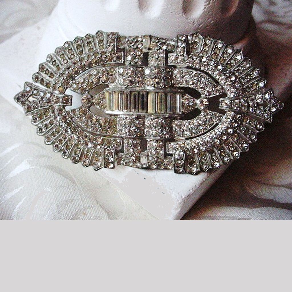 Huge Art Deco Rhinestone Brooch Huge Art Deco Rhinestone Brooch