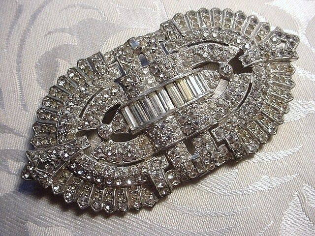 Huge Art Deco Rhinestone Brooch Huge Art Deco Rhinestone Brooch