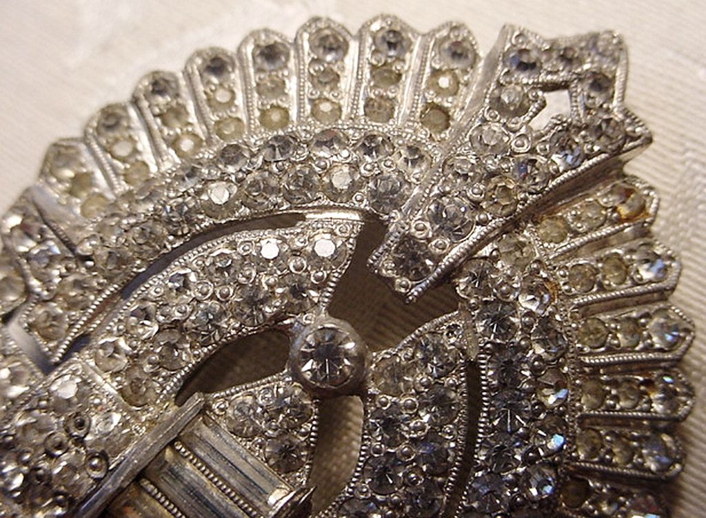 Huge Art Deco Rhinestone Brooch Huge Art Deco Rhinestone Brooch