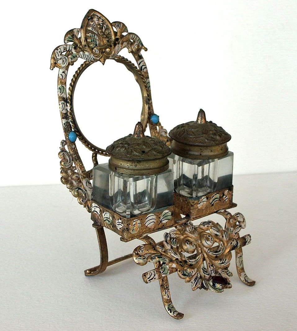 Antique Pocketwatch Holder and Inkwell Antique Pocketwatch Holder and Inkwell