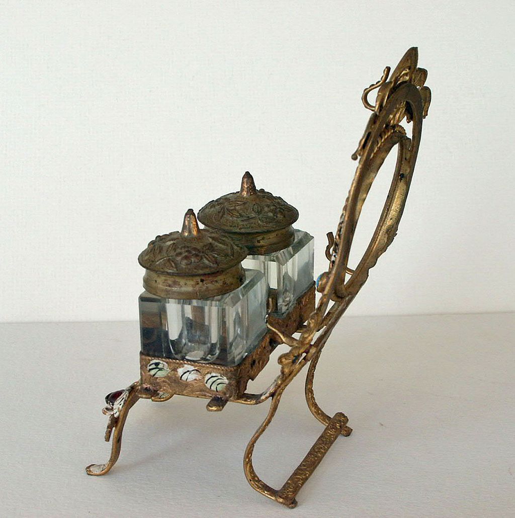 Antique Pocketwatch Holder and Inkwell Antique Pocketwatch Holder and Inkwell