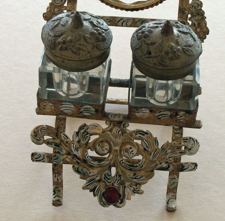 Antique Pocketwatch Holder and Inkwell Antique Pocketwatch Holder and Inkwell