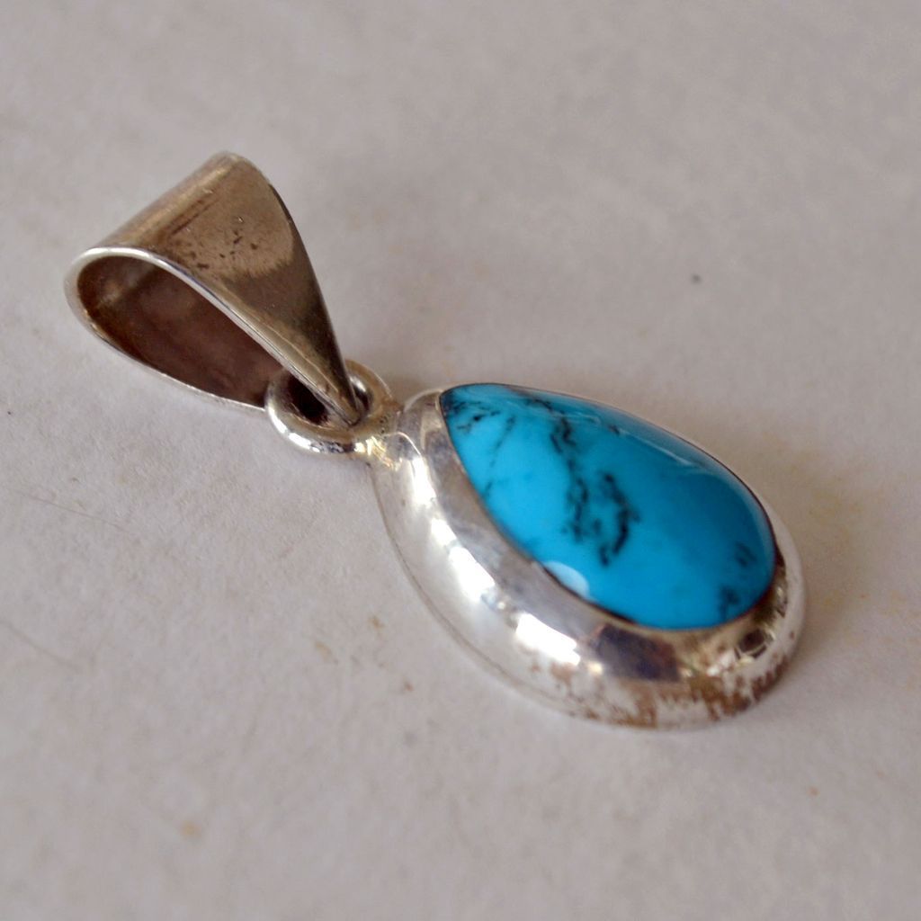 Turquoise and Silver Pendant .925 Mexico Turquoise and Silver Pendant .925 Mexico