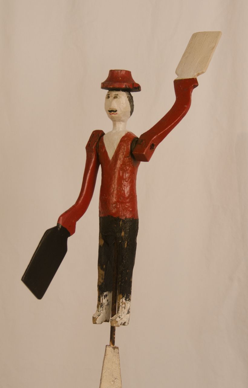 Painted Wooden Figural Whirligig Painted Wooden Figural Whirligig