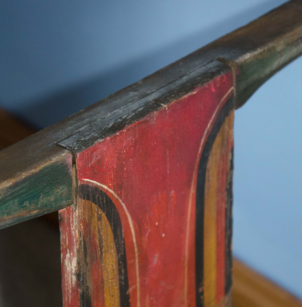 Rare Paint Decorated 19th Century Wagon Seat Rare Paint Decorated 19th Century Wagon Seat
