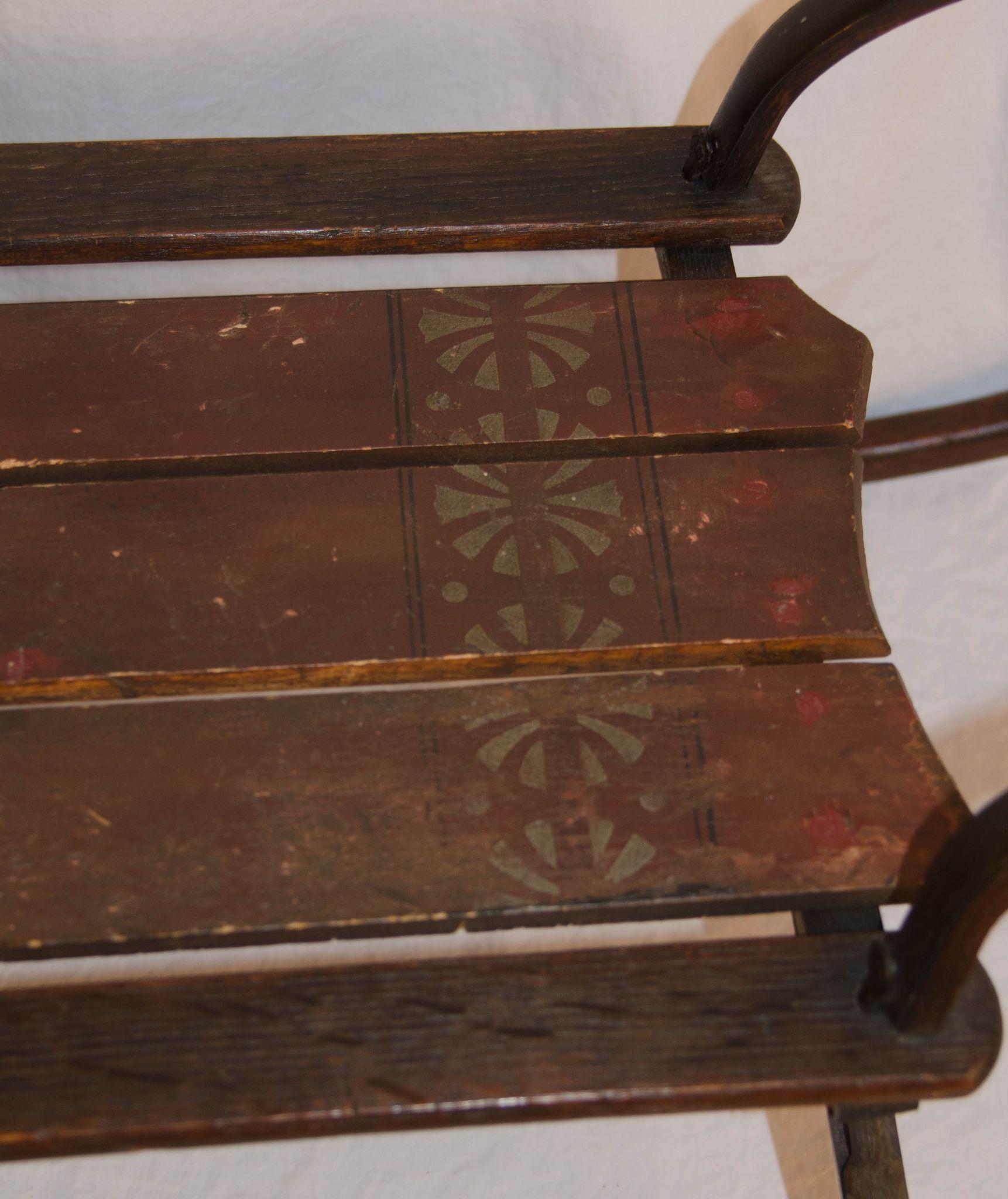 19th Century Child's Stenciled Sled 19th Century Child's Stenciled Sled