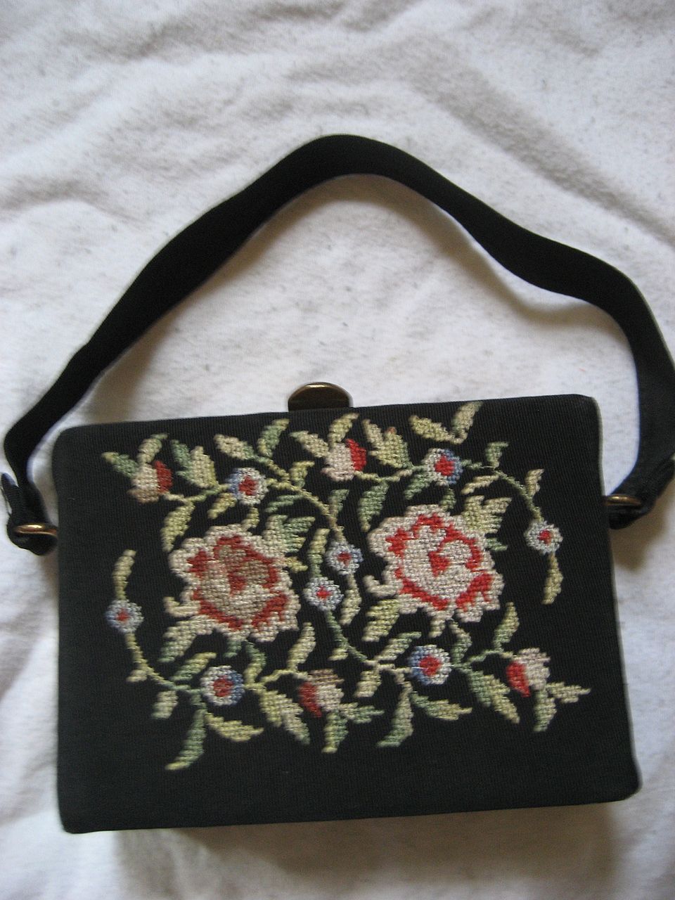 Tapestry Vintage Black Handbag Tapestry Vintage Black Handbag