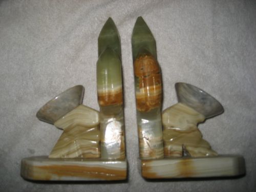 Bookends Vintage Marble Heavy Set Bookends Vintage Marble Heavy Set