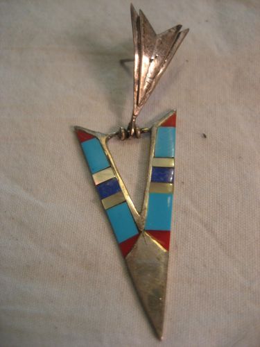 Sterling & Inlay Arrow Vintage Earrings Sterling & Inlay Arrow Vintage Earrings