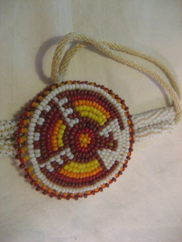 Beaded Rope Thunderbird Bolo Tie Beaded Rope Thunderbird Bolo Tie