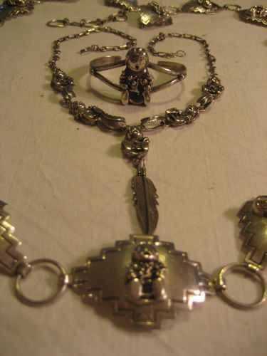 Sterling Silver Storyteller Concho & Necklace & Bracelet Sterling Silver Storyteller Concho & Necklace & Bracelet