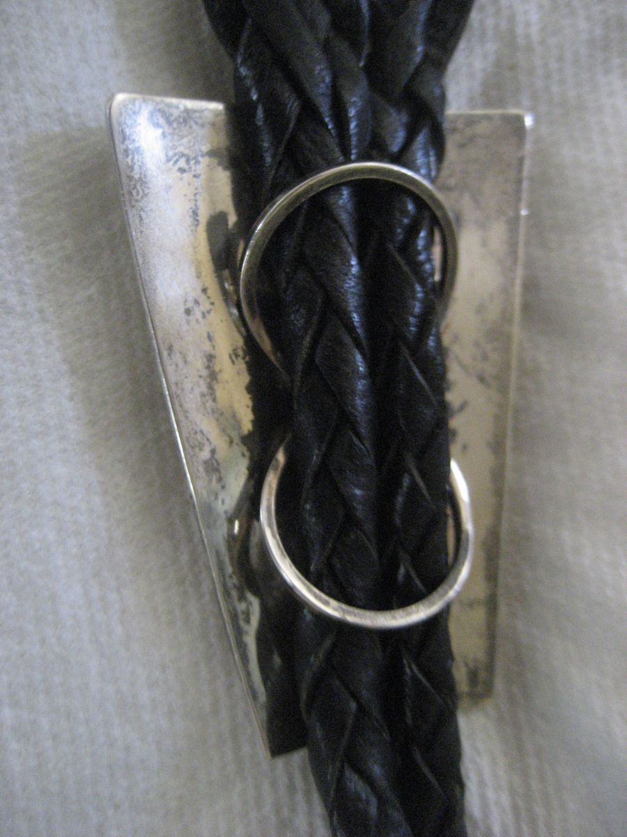 Sterling Silver Inlay Vintage Bolo Tie Sterling Silver Inlay Vintage Bolo Tie