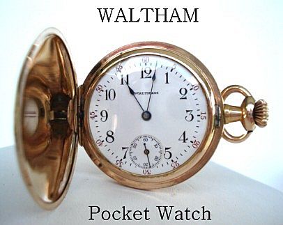 Vintage 1906 Waltham Ladies Pocket Watch Engraved Art Nouveau Florals G.F. Hunter Case