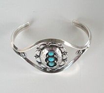 Feminine Vintage Native American Navajo Bracelet Shadow Box Lace-Like Design Sterling Silver Turquoise Feminine Vintage Native American Navajo Bracelet Shadow Box Lace-Like Design Sterling Silver Turquoise