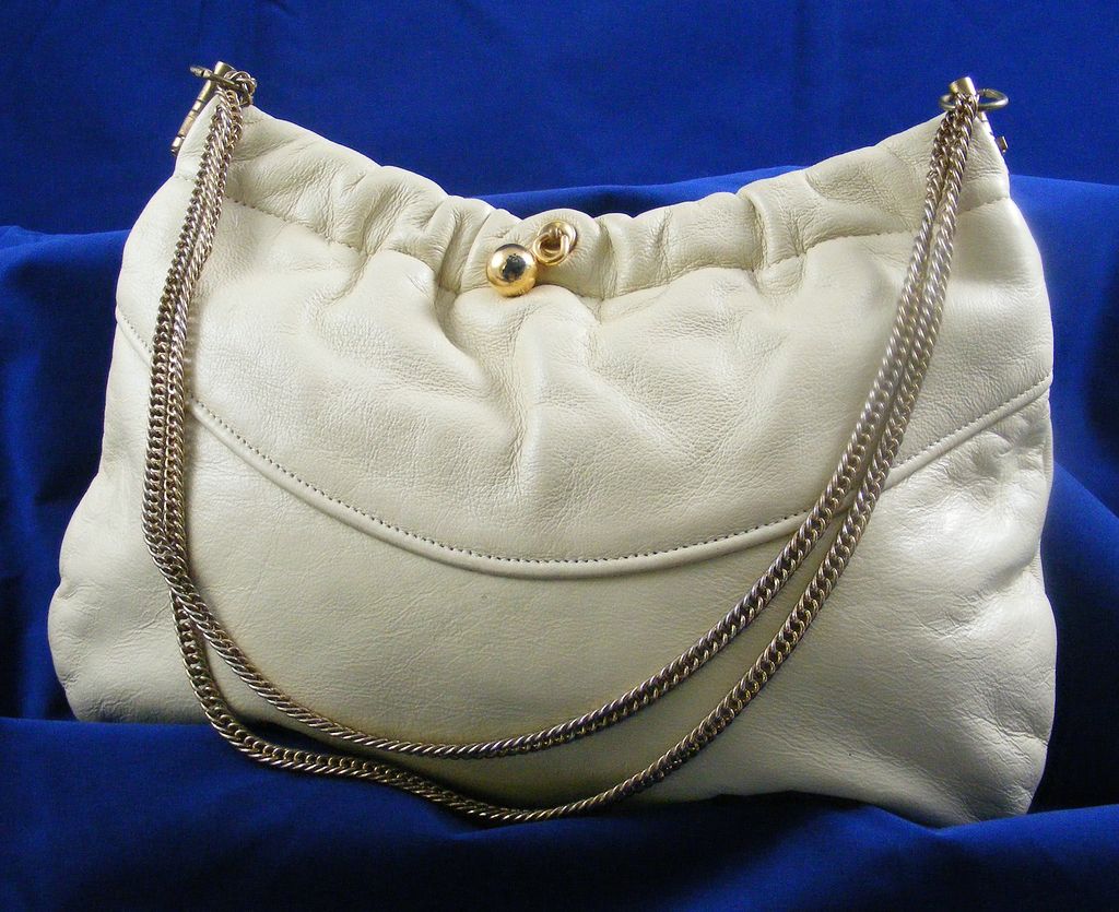 Vintage Ecru Leather Handbag Vintage Ecru Leather Handbag