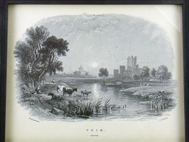 Steel Line Engraving by C.T. Dixon Titled Trim, Cork Steel Line Engraving by C.T. Dixon Titled Trim, Cork