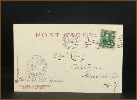 Undivided 1907 Valentine's Post Card Printed in Germany Undivided 1907 Valentine's Post Card Printed in Germany