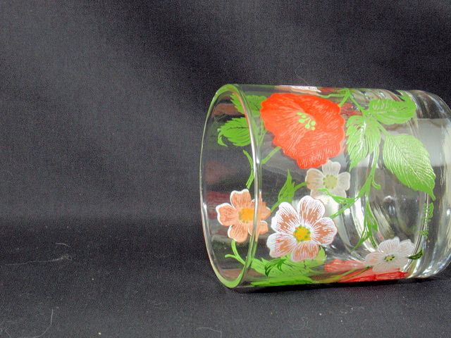 Libbey M. Petti Signed Red Poppy Tumblers Libbey M. Petti Signed Red Poppy Tumblers