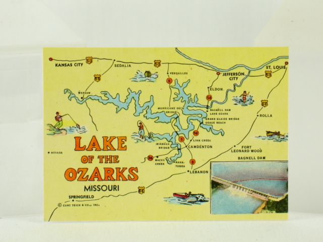 Lake of The Ozarks MIni Souvenir Post Cards c. 1949 Lake of The Ozarks MIni Souvenir Post Cards c. 1949