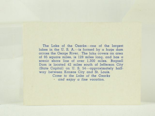 Lake of The Ozarks MIni Souvenir Post Cards c. 1949 Lake of The Ozarks MIni Souvenir Post Cards c. 1949
