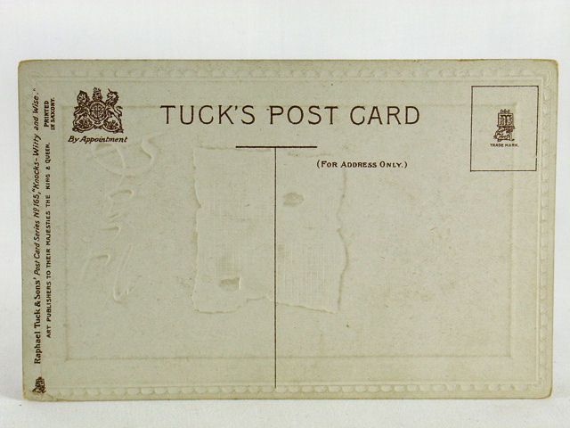 Vintage Tuck's Artist Signed Color Litho Knocks Witty and Wise Post Card Vintage Tuck's Artist Signed Color Litho Knocks Witty and Wise Post Card