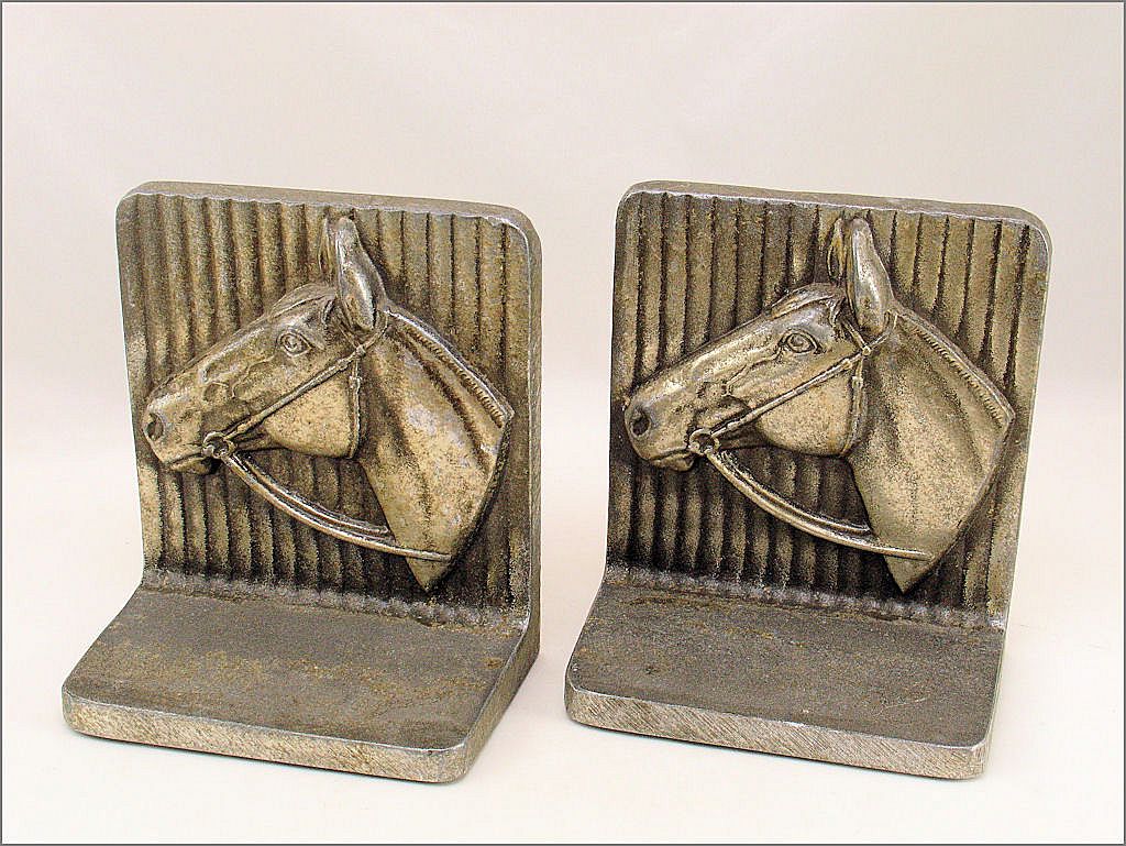 Bruce Fox Forged Aluminum Bookends Signed Bruce Fox Forged Aluminum Bookends Signed
