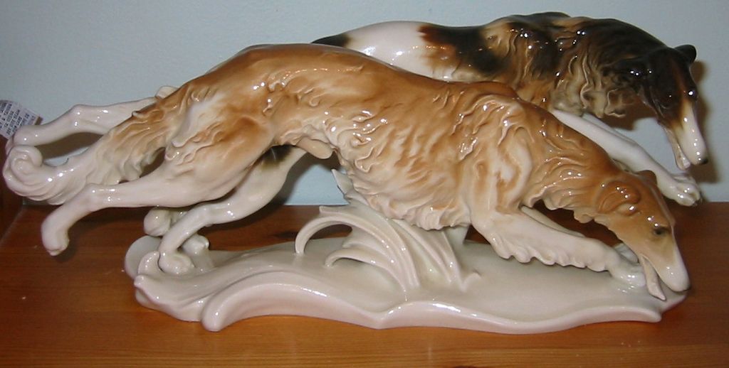 Volkstedt - Running Borzoi Dogs - Figurine Volkstedt - Running Borzoi Dogs - Figurine