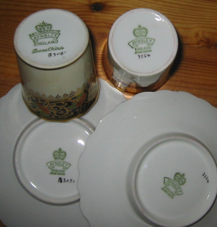 Aynsley - Demitasse Tea/Coffee Can Sets (2) Aynsley - Demitasse Tea/Coffee Can Sets (2)
