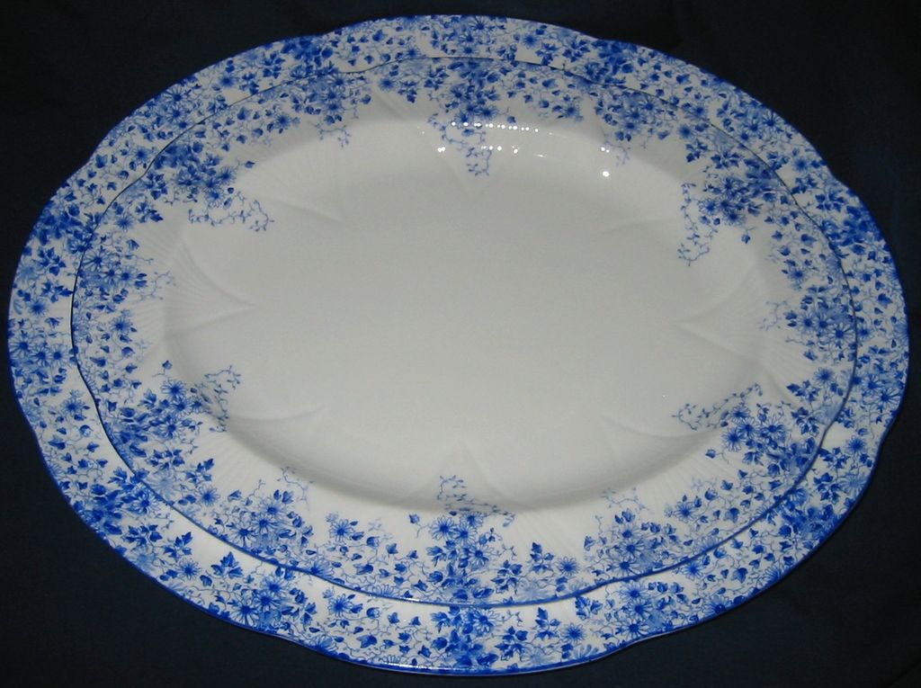 Shelley - Dainty Blue - Oval Platters (2) Shelley - Dainty Blue - Oval Platters (2)