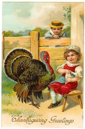 1911 PFB German Thanksgiving Postcard -- Turkey with Children 1911 PFB German Thanksgiving Postcard -- Turkey with Children