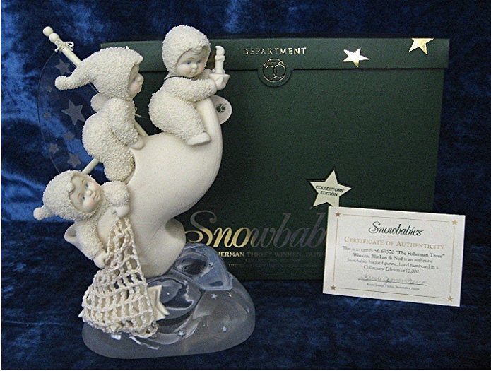 "The Fisherman Three" (Winken, Blinken & Nod) - Dept 56 Snowbabies Collector's Edition "The Fisherman Three" (Winken, Blinken & Nod) - Dept 56 Snowbabies Collector's Edition