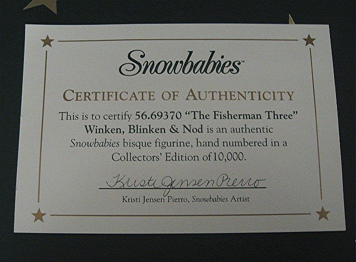 "The Fisherman Three" (Winken, Blinken & Nod) - Dept 56 Snowbabies Collector's Edition "The Fisherman Three" (Winken, Blinken & Nod) - Dept 56 Snowbabies Collector's Edition